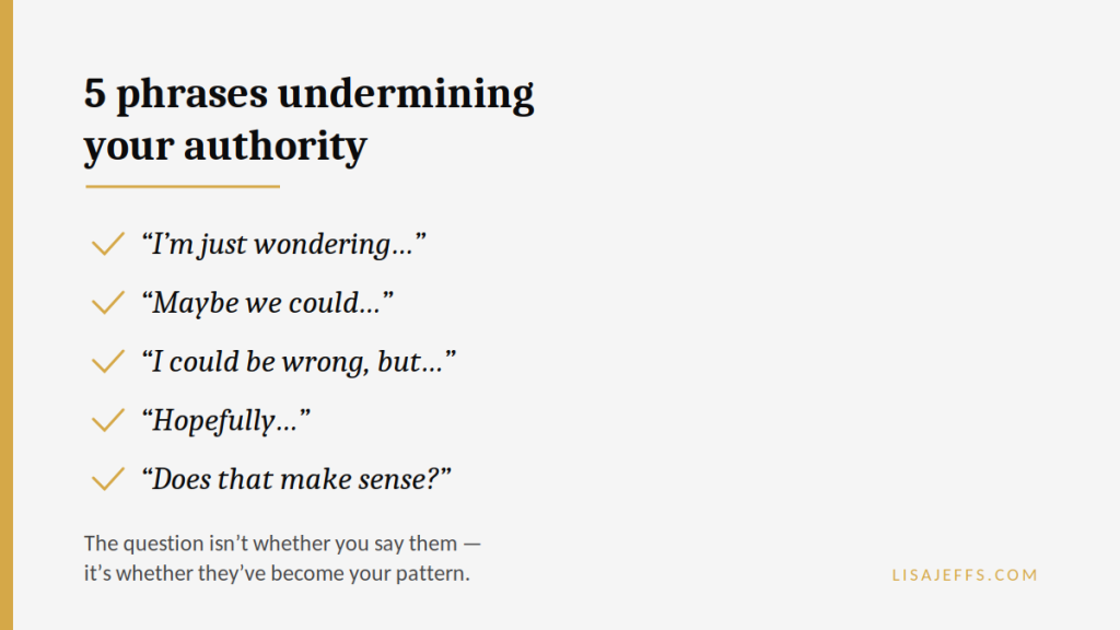 Phrases that undermine authority graphic 